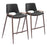 Zuo Modern Desi Counter Stool Set of 2, Black/Walnut - 101691