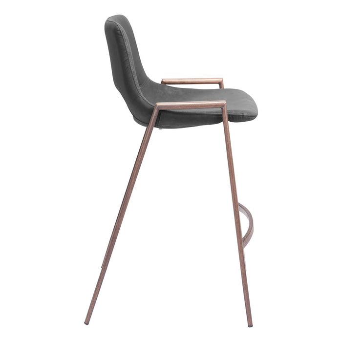 Zuo Modern Desi Counter Stool Set of 2, Black/Walnut