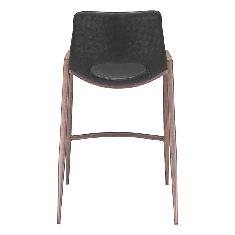 Zuo Modern Desi Counter Stool Set of 2, Black/Walnut