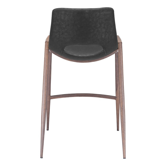 Zuo Modern Desi Counter Stool Set of 2, Black/Walnut