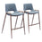 Zuo Modern Desi Counter Stool Set of 2, Azure Gray/Walnut - 101692