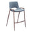 Zuo Modern Desi Counter Stool Set of 2, Azure Gray/Walnut