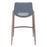 Zuo Modern Desi Counter Stool Set of 2, Azure Gray/Walnut
