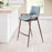 Zuo Modern Desi Counter Stool Set of 2, Azure Gray/Walnut