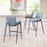 Zuo Modern Desi Counter Stool Set of 2, Azure Gray/Walnut
