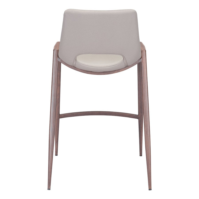 Zuo Modern Desi Counter Stool Set of 2, Beige/Walnut
