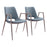 Zuo Modern Desi Dining Chair Set of 2, Azure Gray/Walnut - 101695