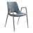 Zuo Modern Desi Dining Chair Set of 2, Azure Gray/Walnut