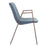 Zuo Modern Desi Dining Chair Set of 2, Azure Gray/Walnut