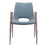 Zuo Modern Desi Dining Chair Set of 2, Azure Gray/Walnut
