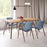 Zuo Modern Desi Dining Chair Set of 2, Azure Gray/Walnut
