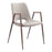 Zuo Modern Desi Dining Chair Set of 2, Beige/Walnut