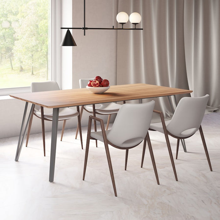 Zuo Modern Desi Dining Chair Set of 2, Beige/Walnut
