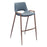 Zuo Modern Desi BarStool Set of 2, Azure Gray/Walnut