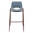 Zuo Modern Desi BarStool Set of 2, Azure Gray/Walnut