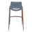 Zuo Modern Desi BarStool Set of 2, Azure Gray/Walnut
