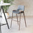 Zuo Modern Desi BarStool Set of 2, Azure Gray/Walnut