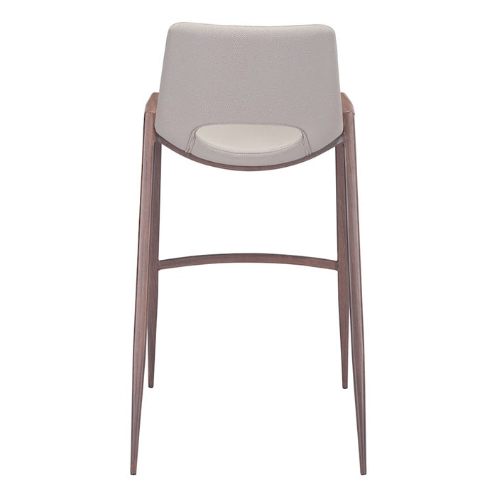 Zuo Modern Desi BarStool Set of 2, Beige/Walnut