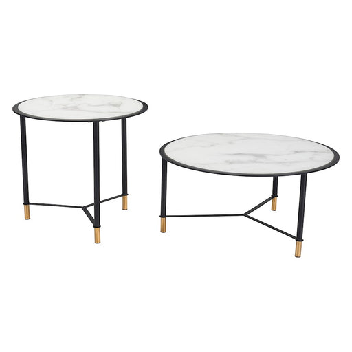 Zuo Modern Davis Coffee Table Set of 2, White/Black - 101704