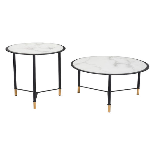 Zuo Modern Davis Coffee Table Set of 2, White/Black