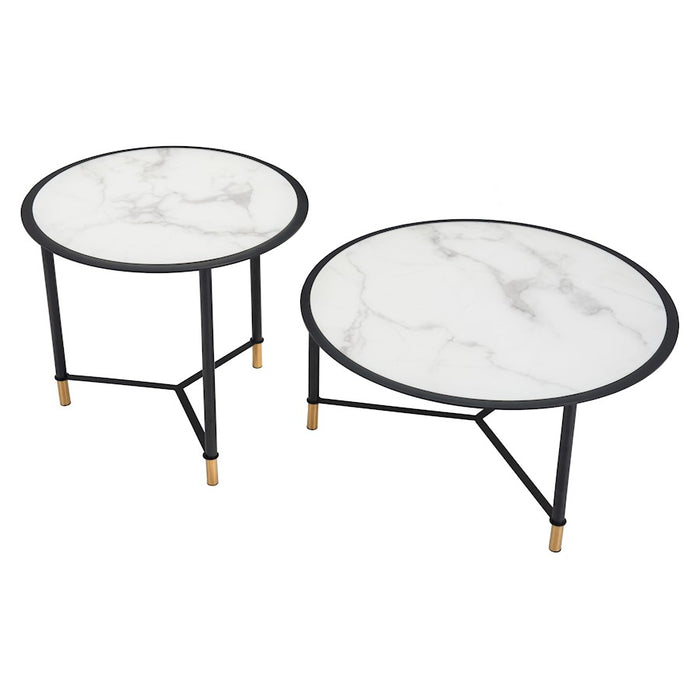 Zuo Modern Davis Coffee Table Set of 2, White/Black