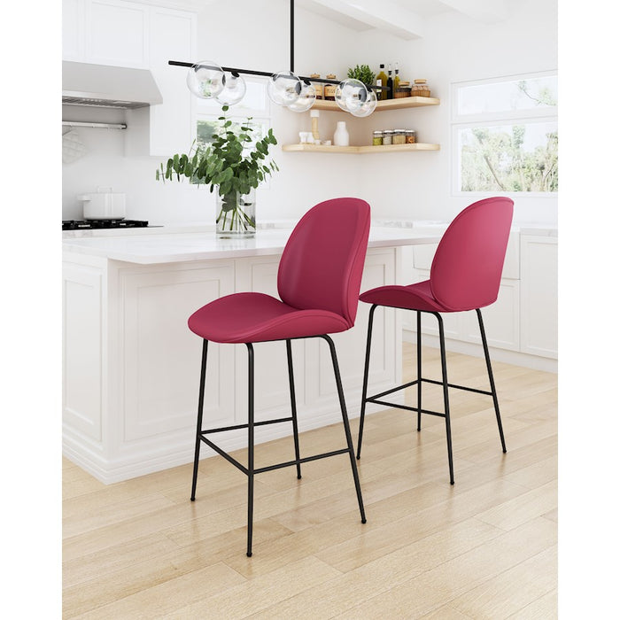 Zuo Modern Miles Counter Stool, Red