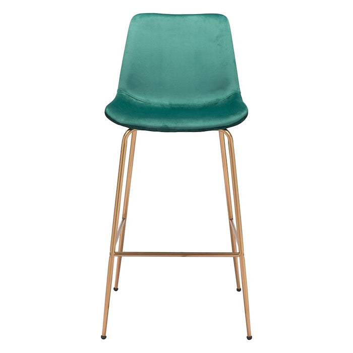 Zuo Modern Tony BarStool, Green/Gold