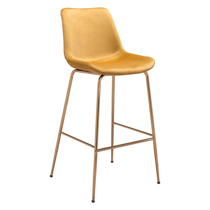 Zuo Modern Tony BarStool, Yellow/Gold - 101758