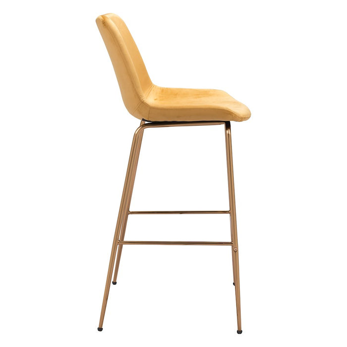 Zuo Modern Tony BarStool, Yellow/Gold