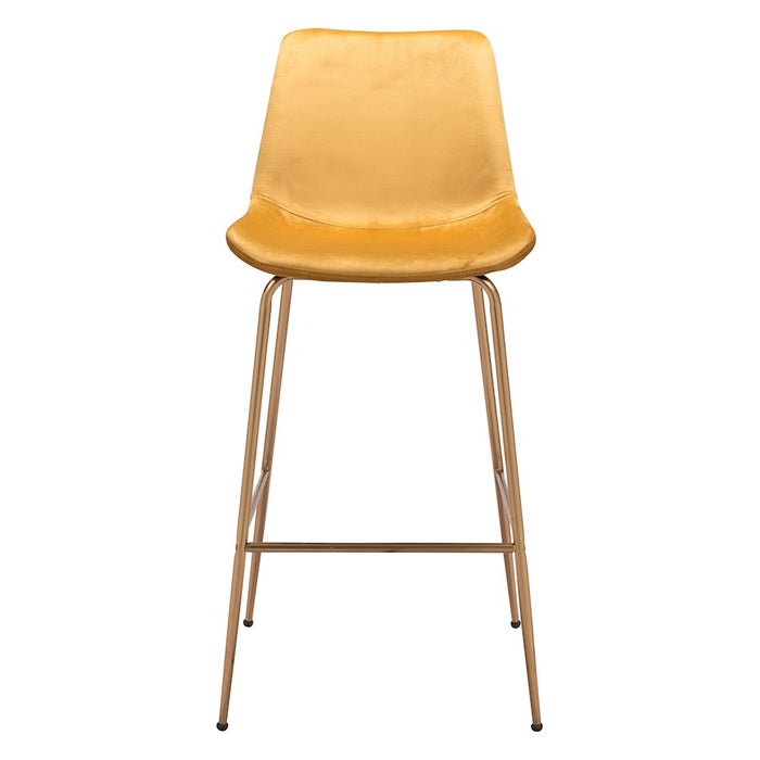 Zuo Modern Tony BarStool, Yellow/Gold