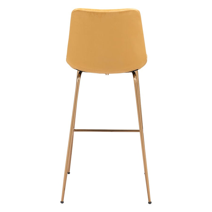 Zuo Modern Tony BarStool, Yellow/Gold