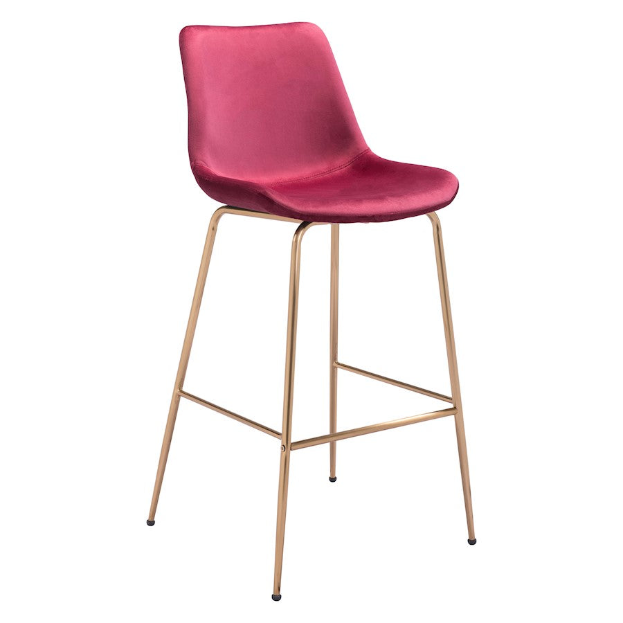 Zuo Modern Tony BarStool, Red/Gold - 101759