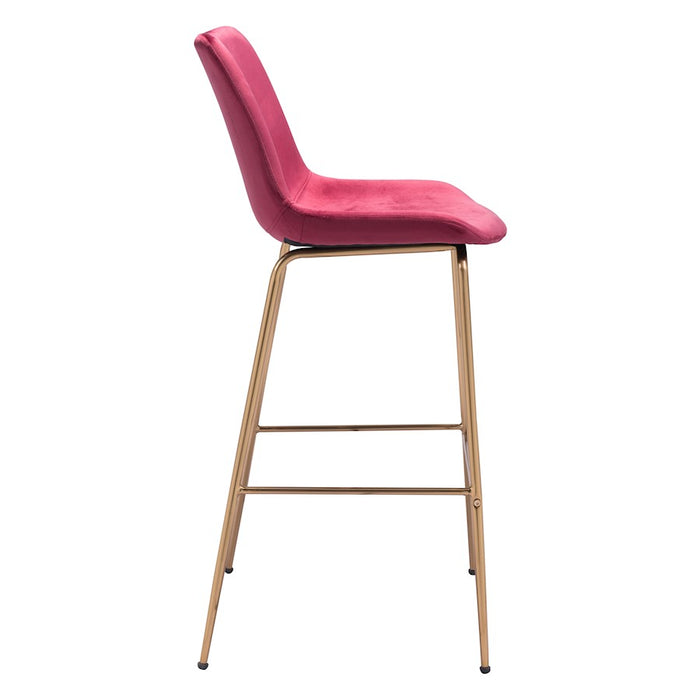 Zuo Modern Tony BarStool, Red/Gold
