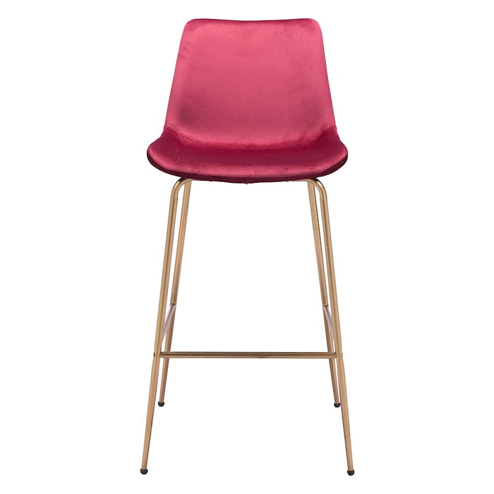 Zuo Modern Tony BarStool, Red/Gold
