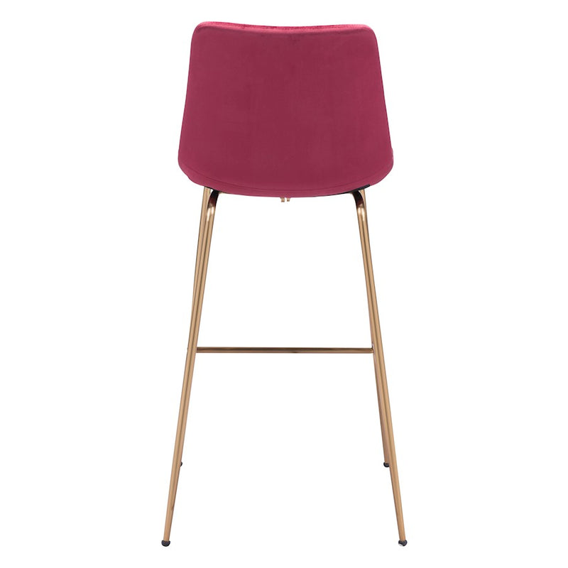Zuo Modern Tony BarStool, Red/Gold
