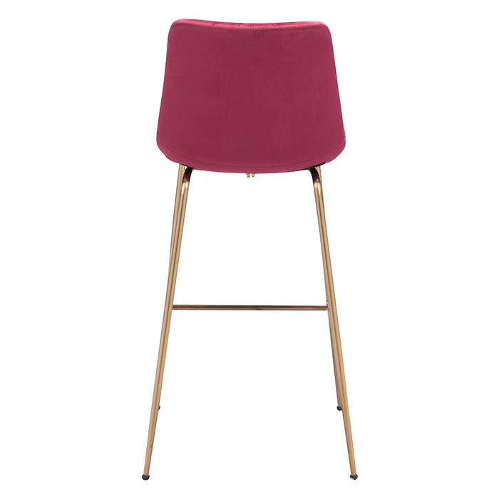Zuo Modern Tony BarStool, Red/Gold