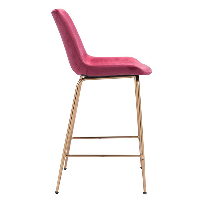 Zuo Modern Tony Counter Stool, Red/Gold