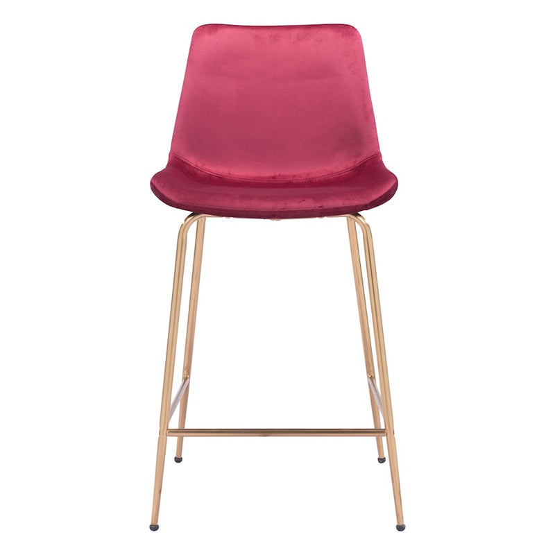 Zuo Modern Tony Counter Stool, Red/Gold