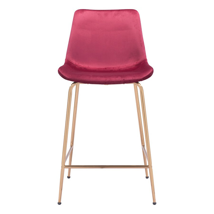Zuo Modern Tony Counter Stool, Red/Gold
