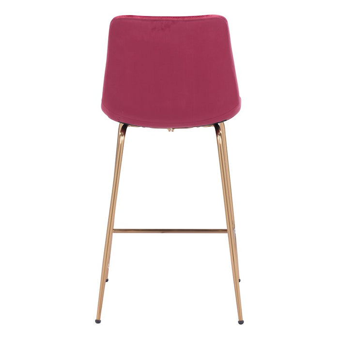 Zuo Modern Tony Counter Stool, Red/Gold
