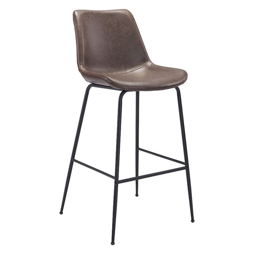 Zuo Modern Byron BarStool, Brown
