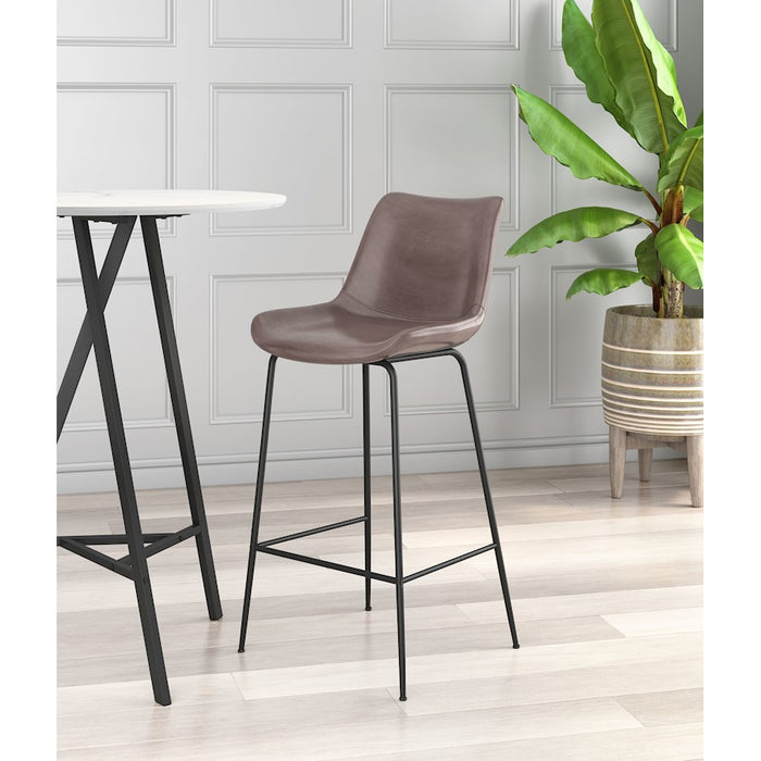 Zuo Modern Byron BarStool, Brown