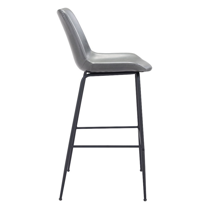 Zuo Modern Byron BarStool, Gray