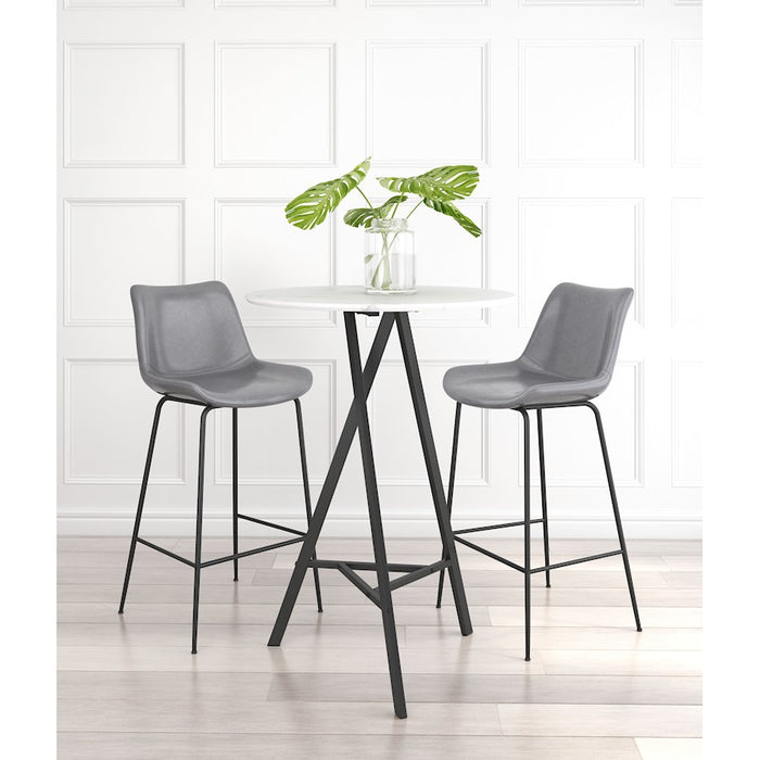 Zuo Modern Byron BarStool, Gray