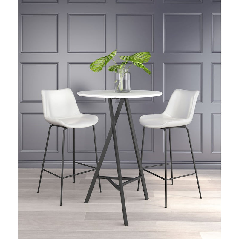 Zuo Modern Byron BarStool, White
