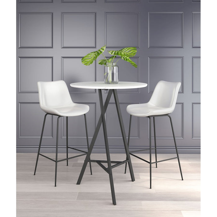 Zuo Modern Byron BarStool, White