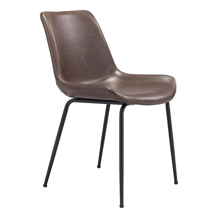 Zuo Modern Byron Dining Chair Set of 2, Brown
