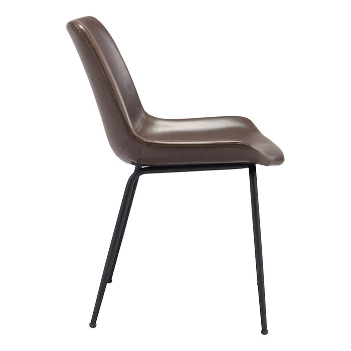 Zuo Modern Byron Dining Chair Set of 2, Brown