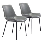 Zuo Modern Byron Dining Chair Set of 2, Gray - 101778