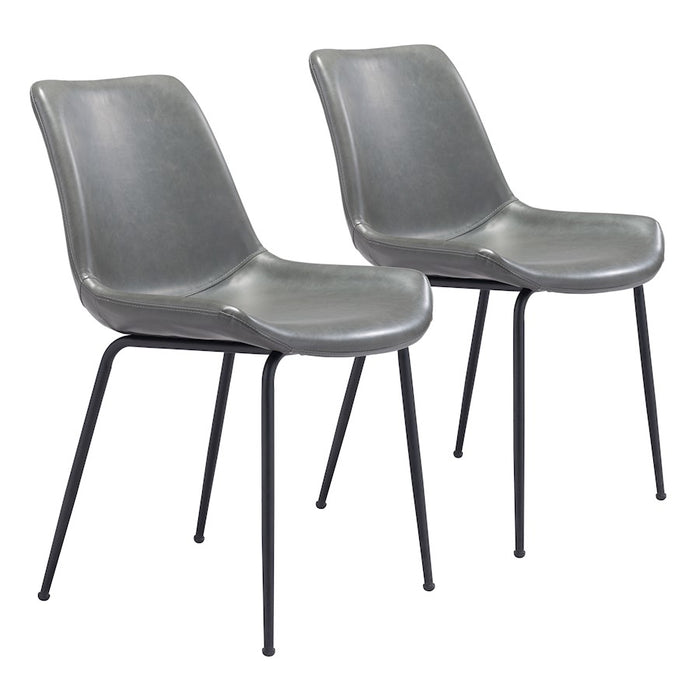Zuo Modern Byron Dining Chair Set of 2, Gray - 101778